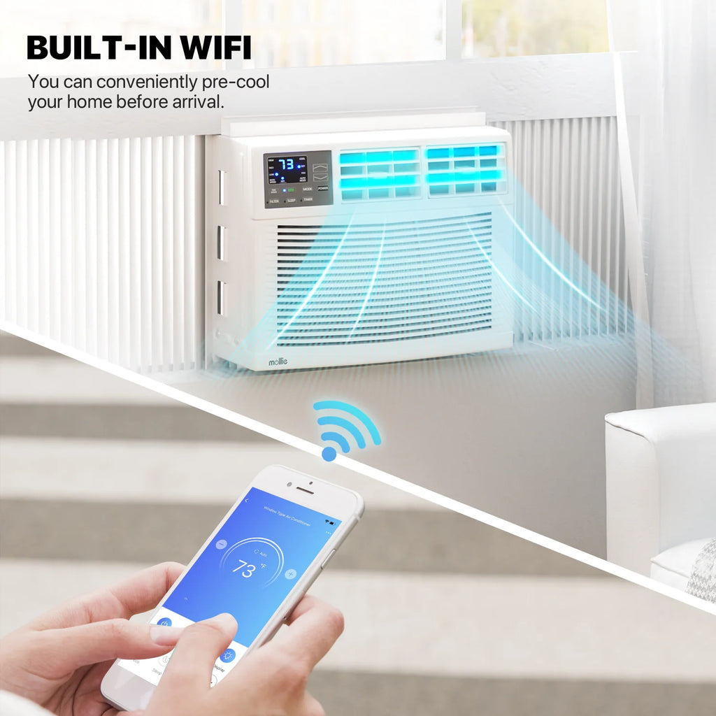 6,000 BTU Smart Window Air Conditioner with WiFi, White R5196