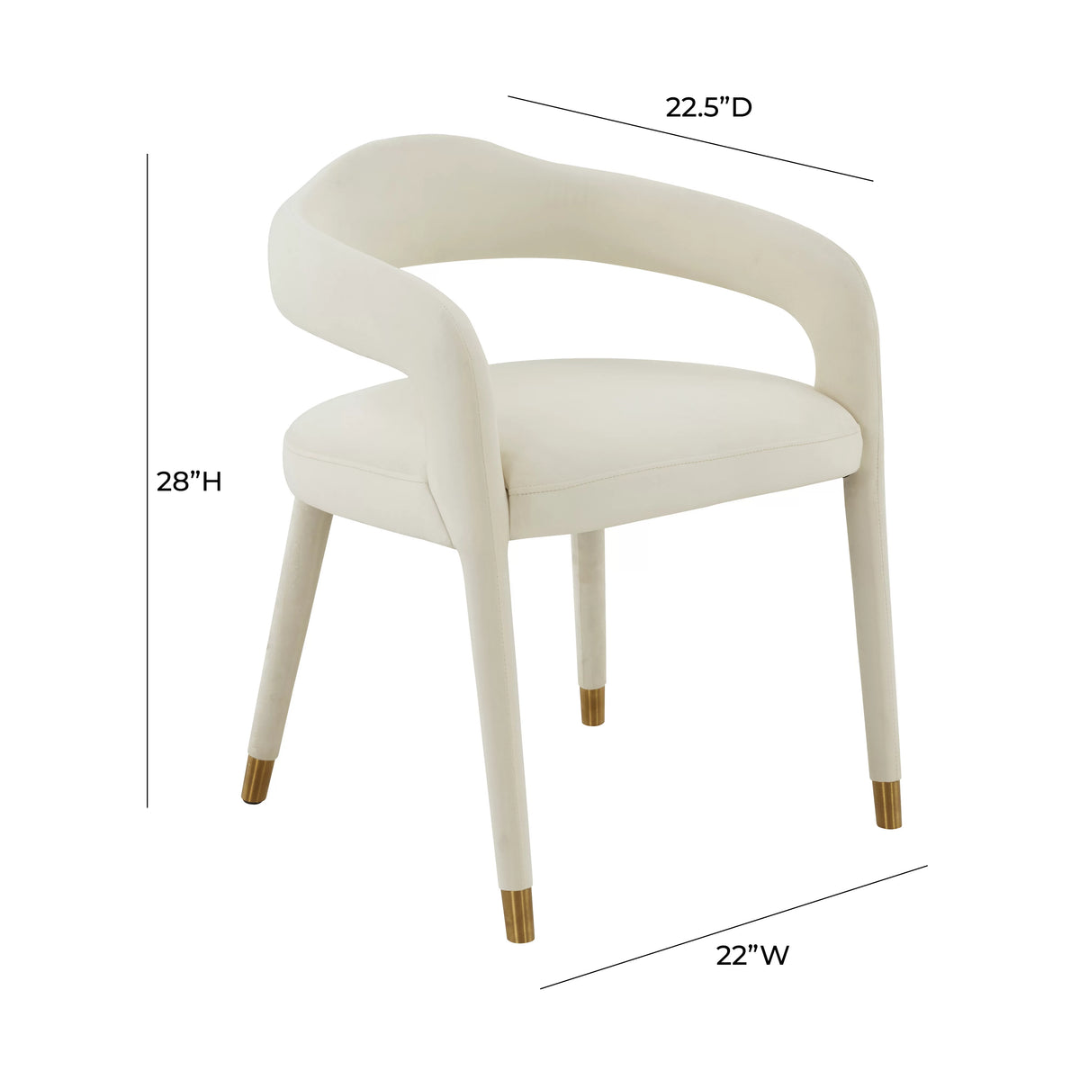 Cream Velvet Dining Chair Z5503