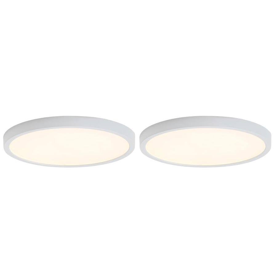 White 14-in Integrated LED Flush Mount Light 2-Pack Z86661
