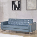 Grey Faux Leather Sofa L5778