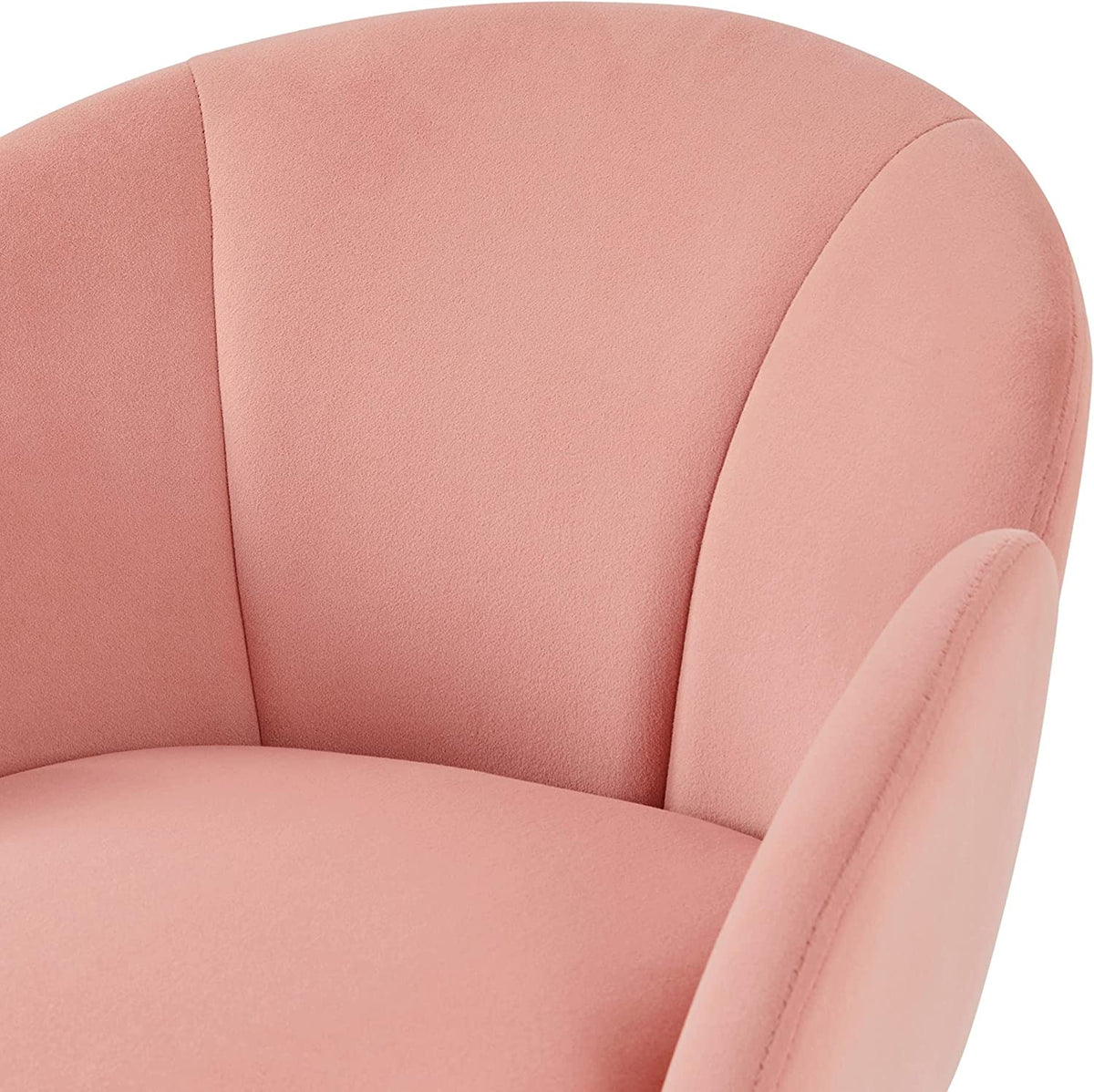 Flower Velvet Barrel Chair with Golden Metal Legs Q830