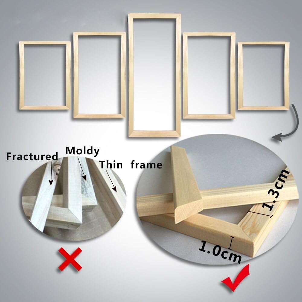Canvas Wall Art 5 Piece Abstract Pictures Wooden Frame Ready to Hang F242756