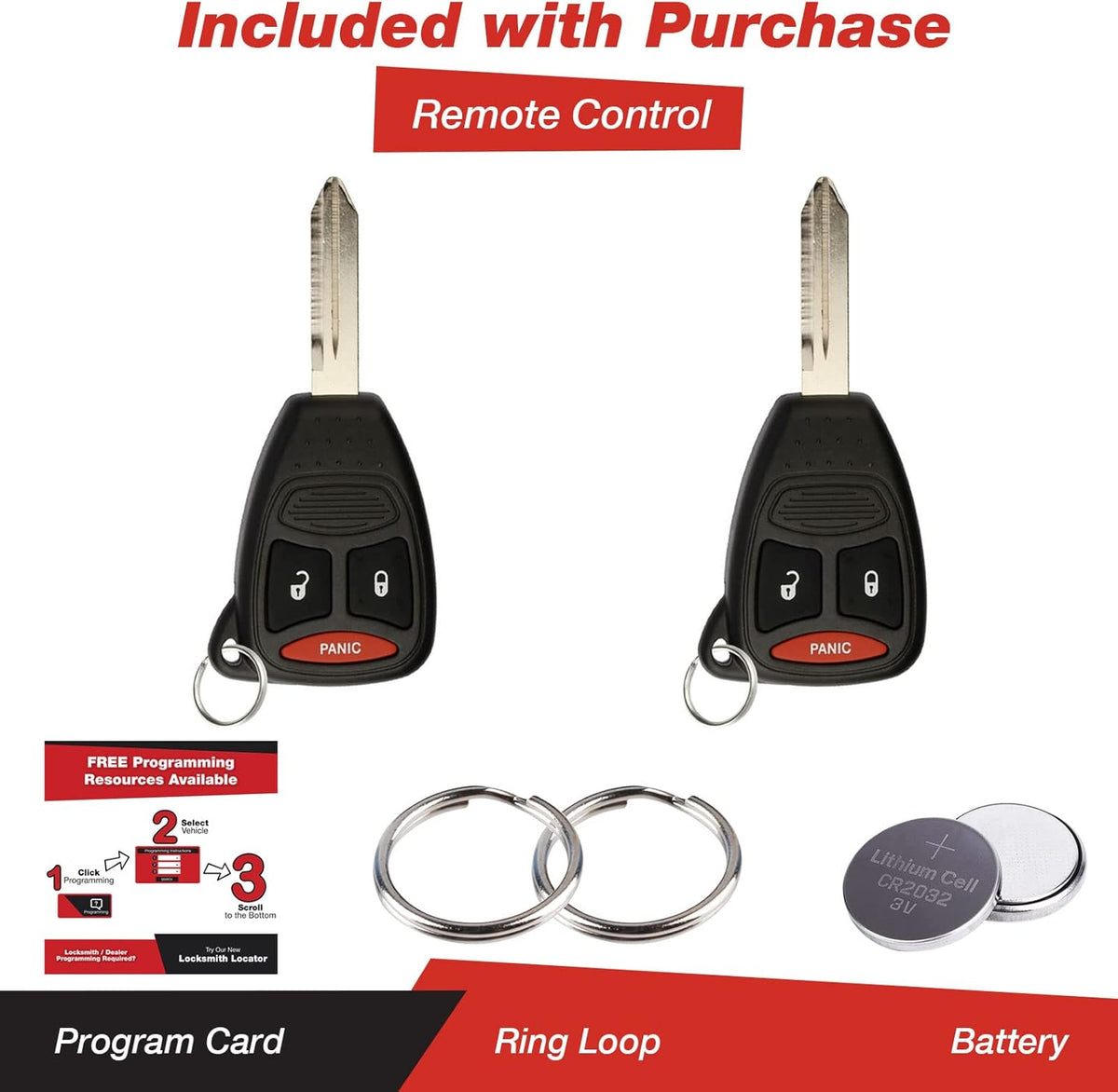 Pack of 2 Keyless Entry Remote Control Car Key Fob E670