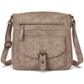 Large Straw Weaving PU Leather Crossbody Bag N83284