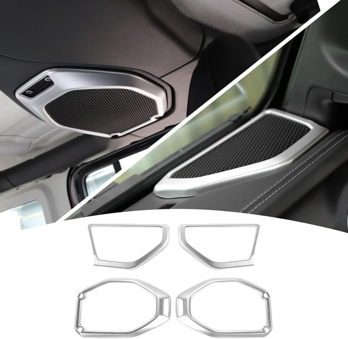 4PCS Car Roof Speaker & A Pillar Speaker Cover Trim Interior Accessories (Pink) K756392