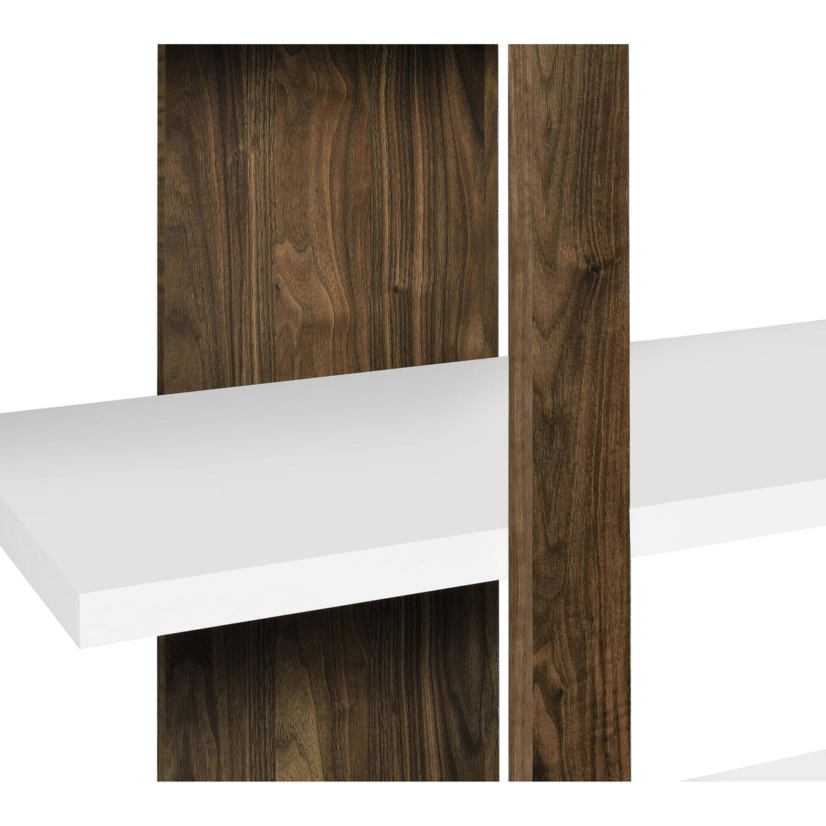 Aged Walnut/White 4-Shelf Bookcase F339