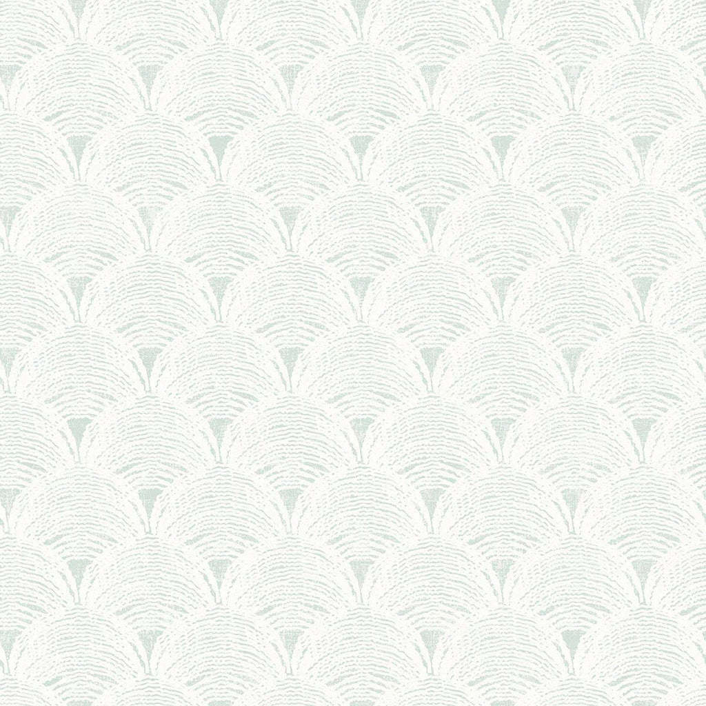 Teal Scalloped Wallpaper T647