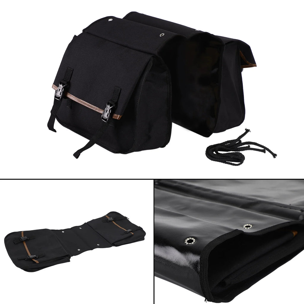 Waterproof Motorcycle Saddle Bag Canvas Travel Bag W161
