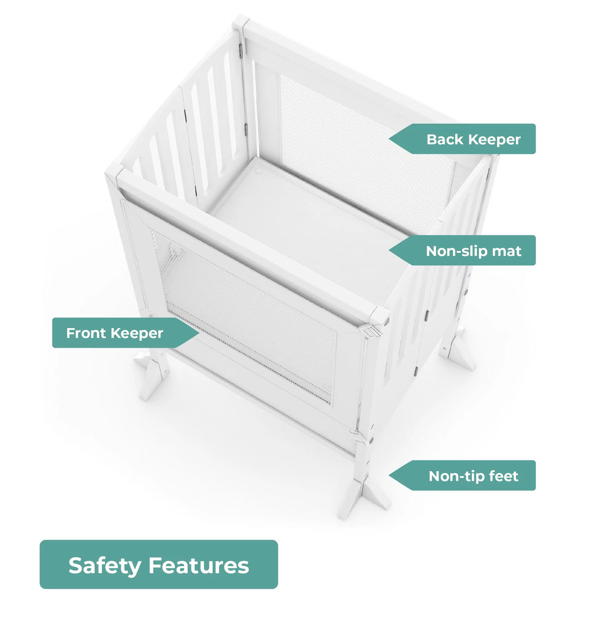 White Foldable Wooden Double Step Stool Z473429