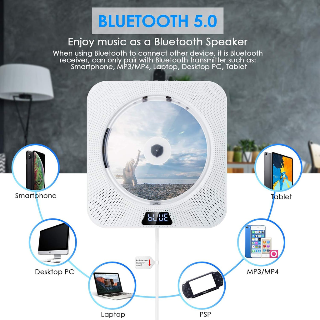 Portable CD Player with Bluetooth FM Radio Remote Control Q889497