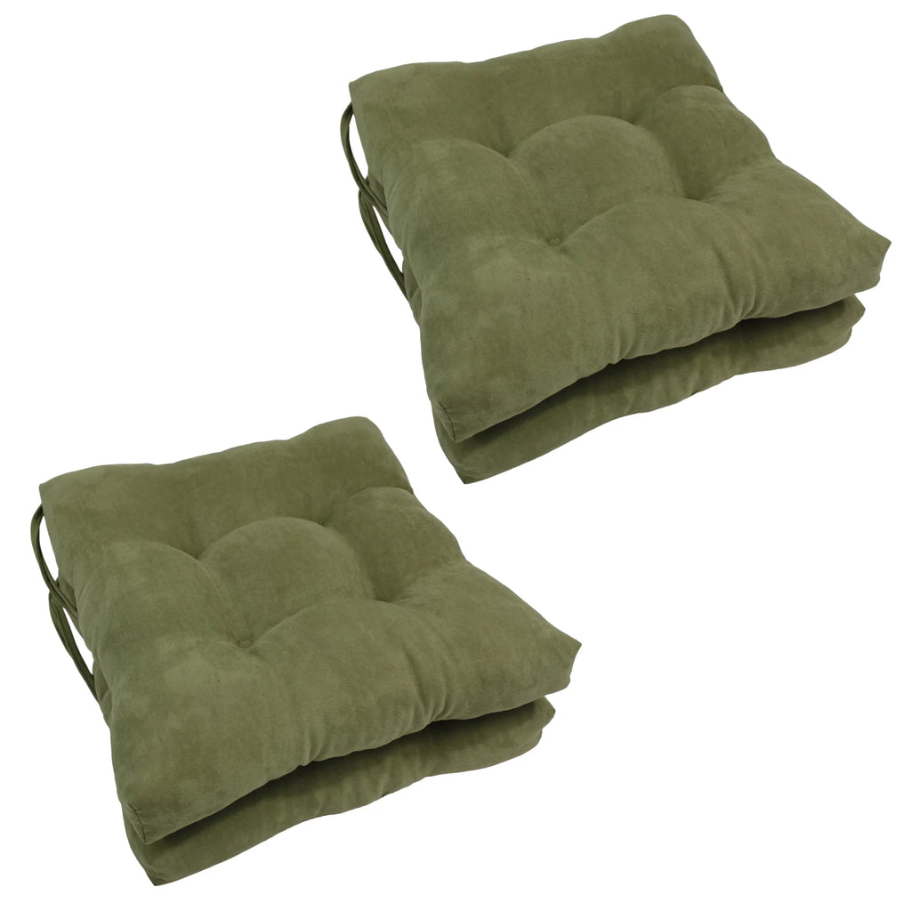 Sage Green Microsuede Chair Cushions Set of 4 N8452
