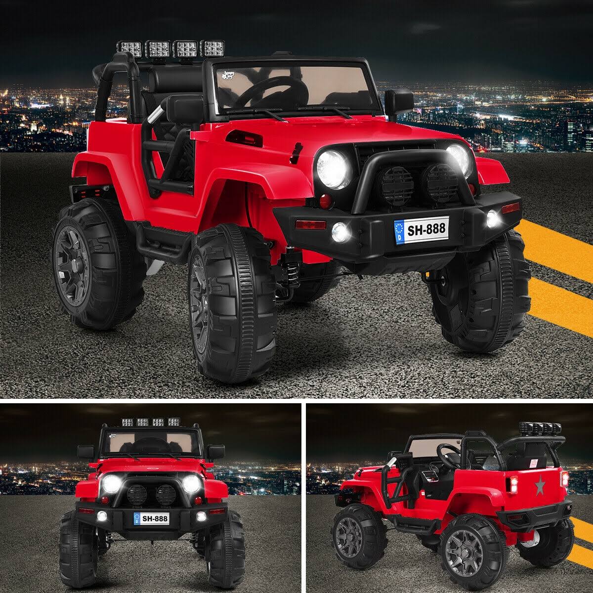 12V Red Kids Remote Control Riding Truck Car with LED Lights V219