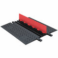 Heavy Duty 3 Channel Low Profile Cable Protector with Orange Lid and Black Ramp T5525