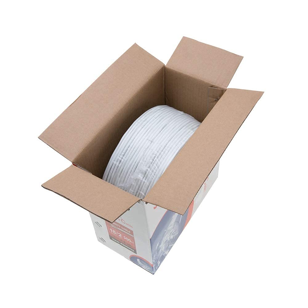 Bulk 18/2 Shielded Stranded Conductor Alarm Control Cable 500ft (FTP) Pack of 2 V910
