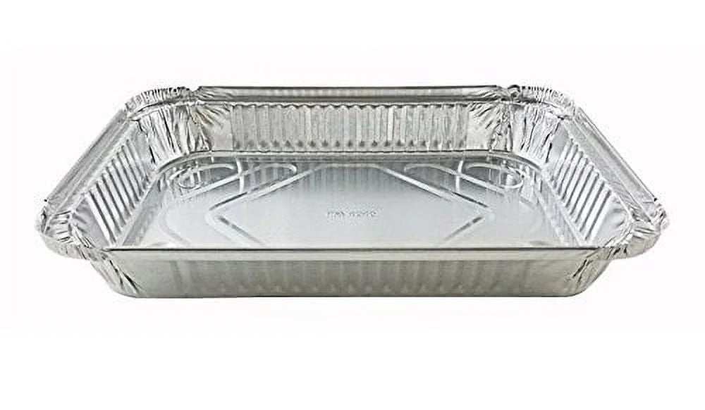4 lb Oblong Aluminum Food Storage Pan with Board Lid, Pack of 50 Y712879