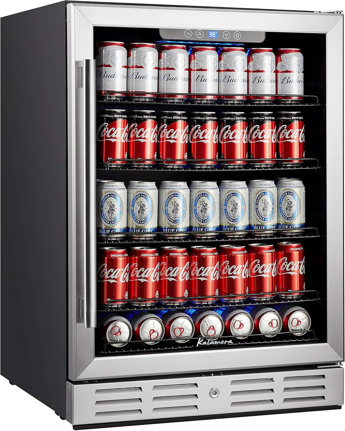 24 inch Beverage Refrigerator with Blue Interior Light L5029
