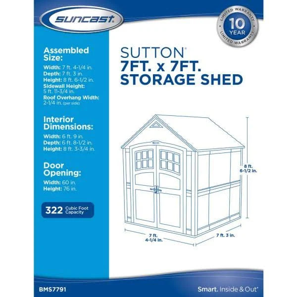 7 ft. x 7 ft. Storage Shed I95634