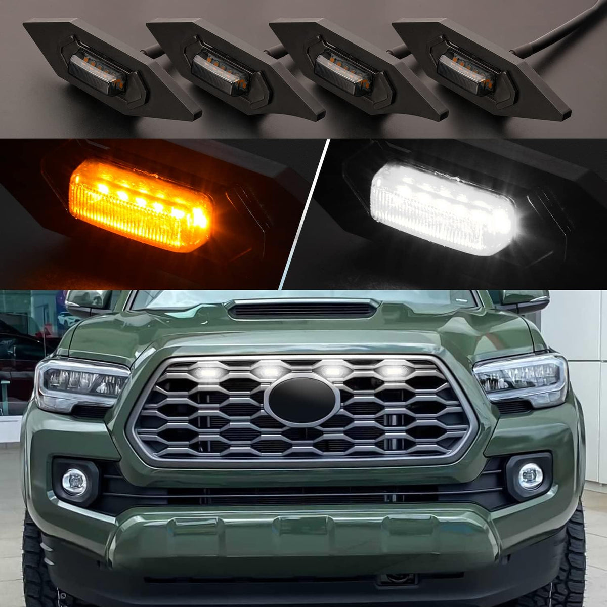 4pcs LED Grill Lights Compatible With OEM Grille U2917