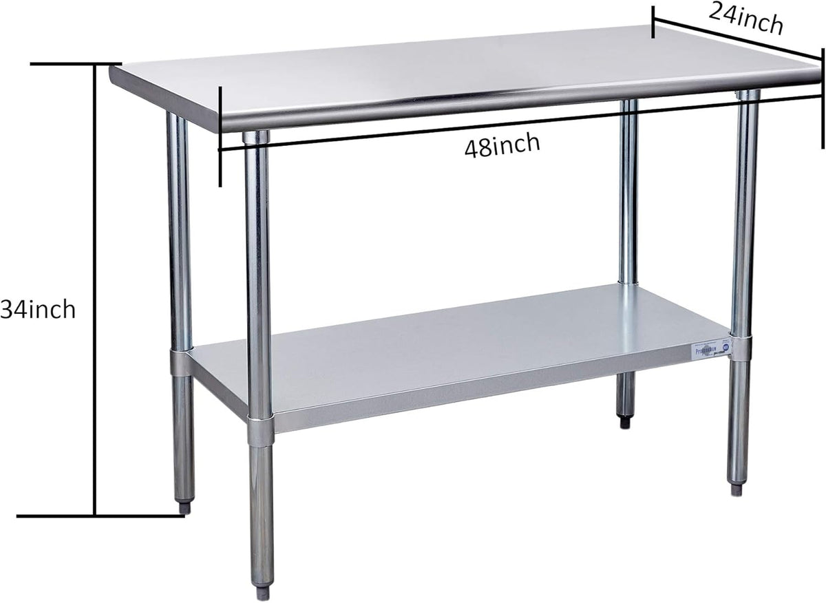 Stainless Steel Commercial Work Table with Undershelf 24×48 Inch S110