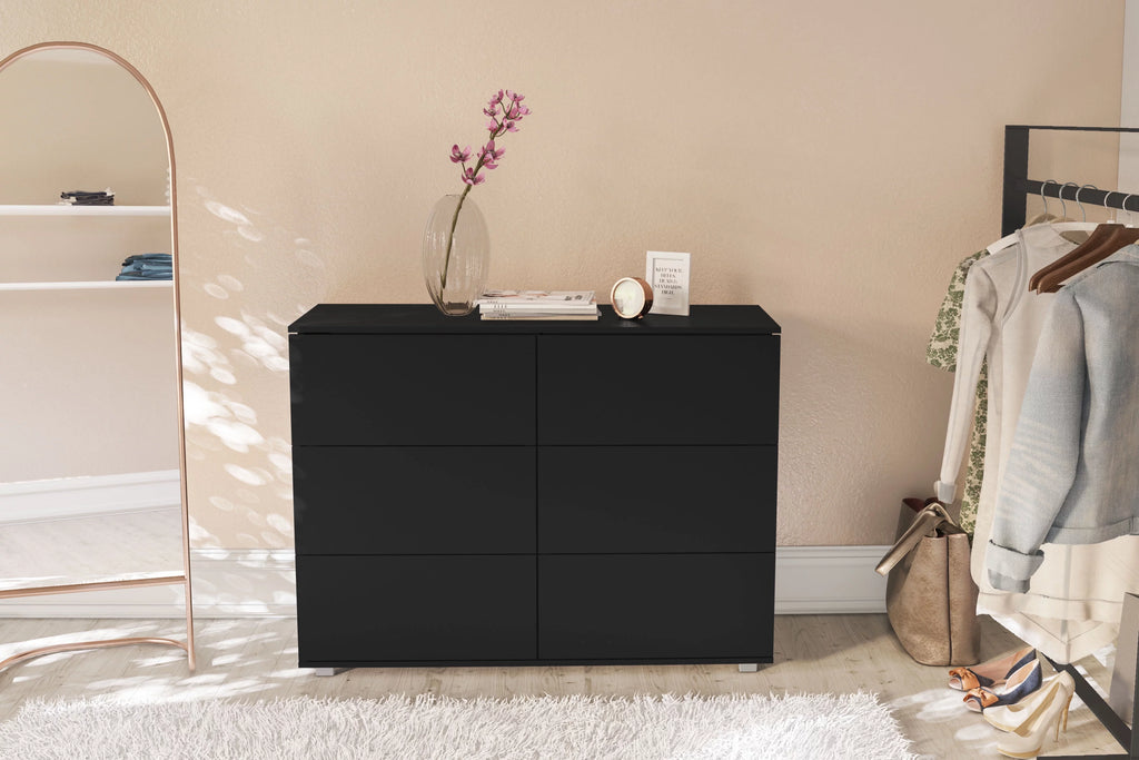White 6 Drawer Wood Double Dresser Z173