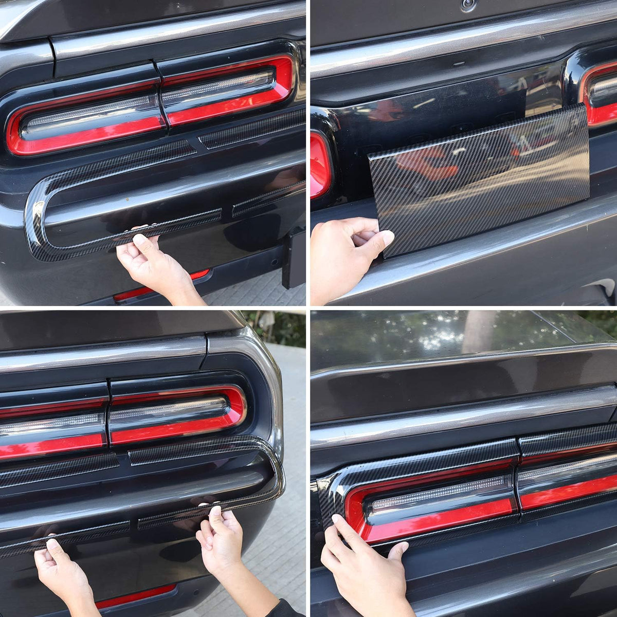 Carbon Fiber Grain Taillight Cover Trim Accessories J14435