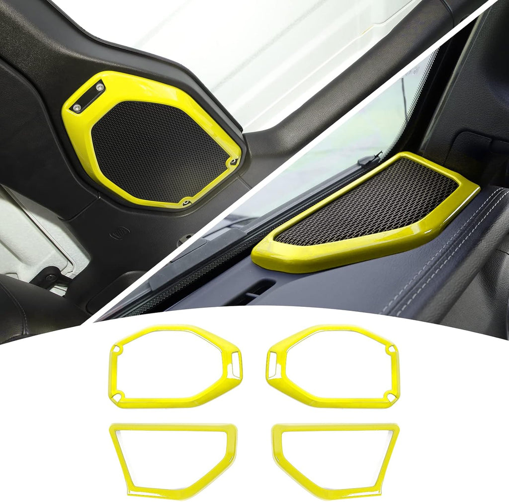 4PCS Car Roof Speaker & A Pillar Speaker Cover Trim Interior Accessories (Pink) K756392