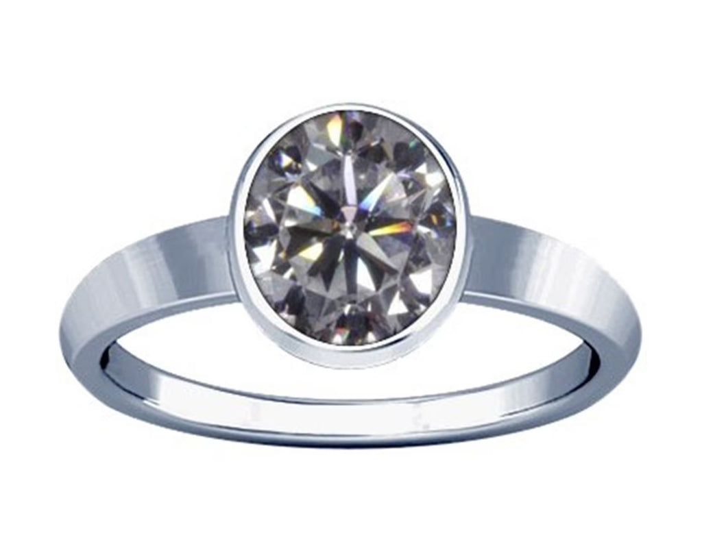 American Diamond Silver Plain Design Ring I5902
