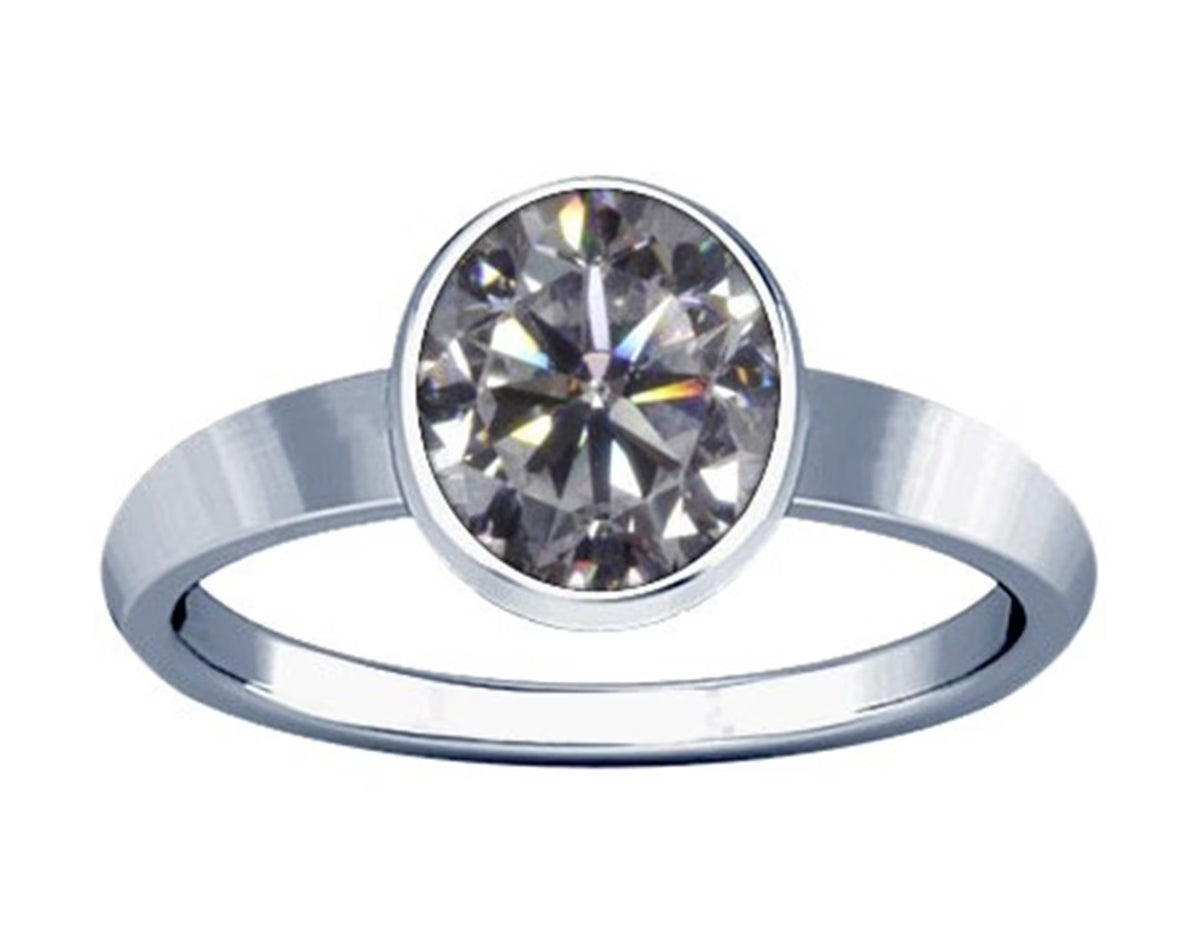 American Diamond Silver Plain Design Ring I5902
