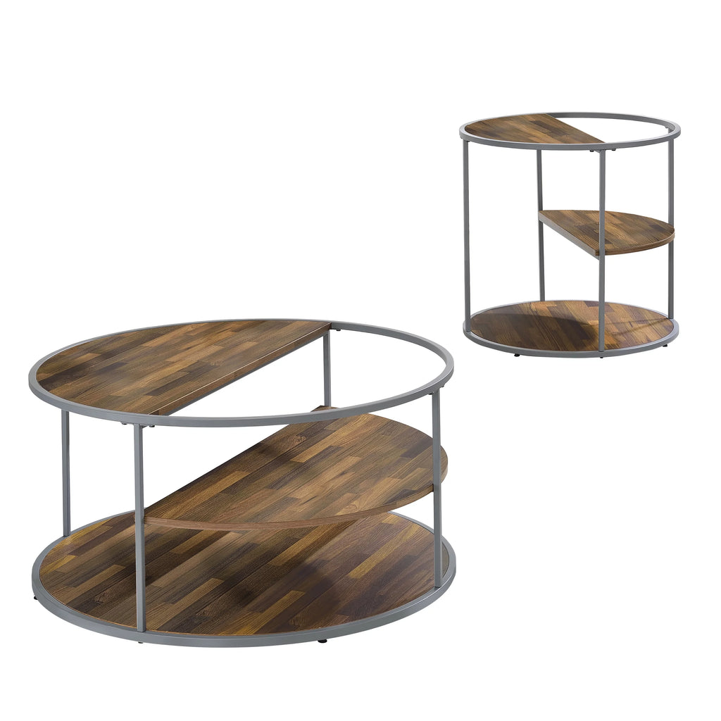 2-Piece Gray Coffee Table Set P1040