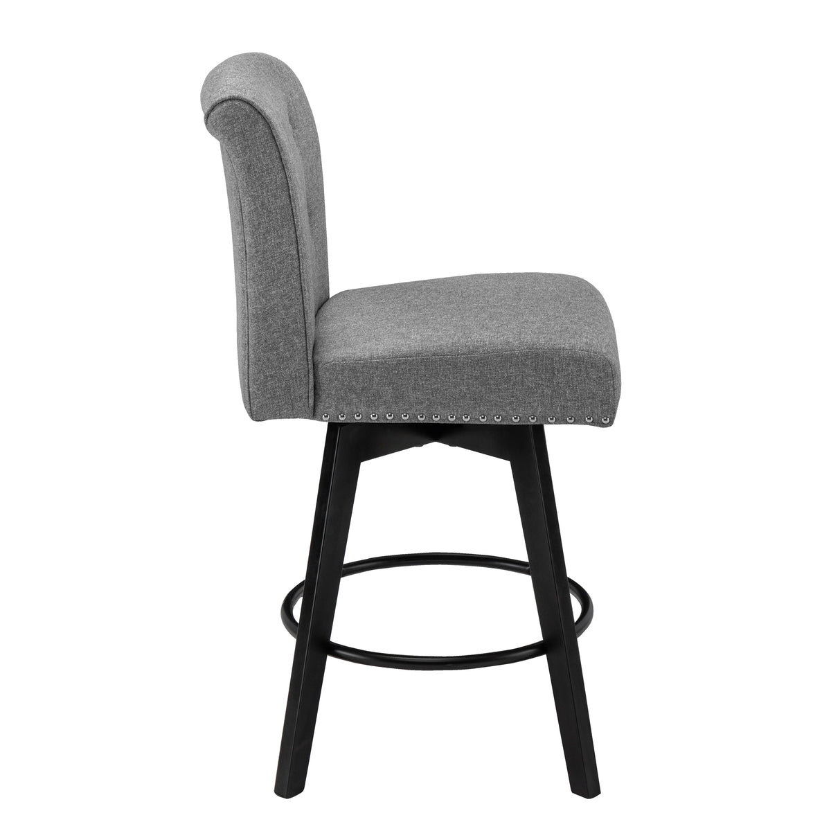 26" Swivel Counter Height Bar Stools Set of 2 Gray O641262