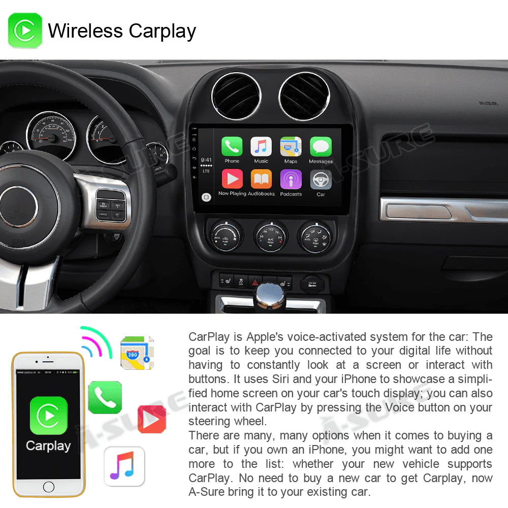 10 Wireless Carplay Android Car Radio Stereo 32GB X11497