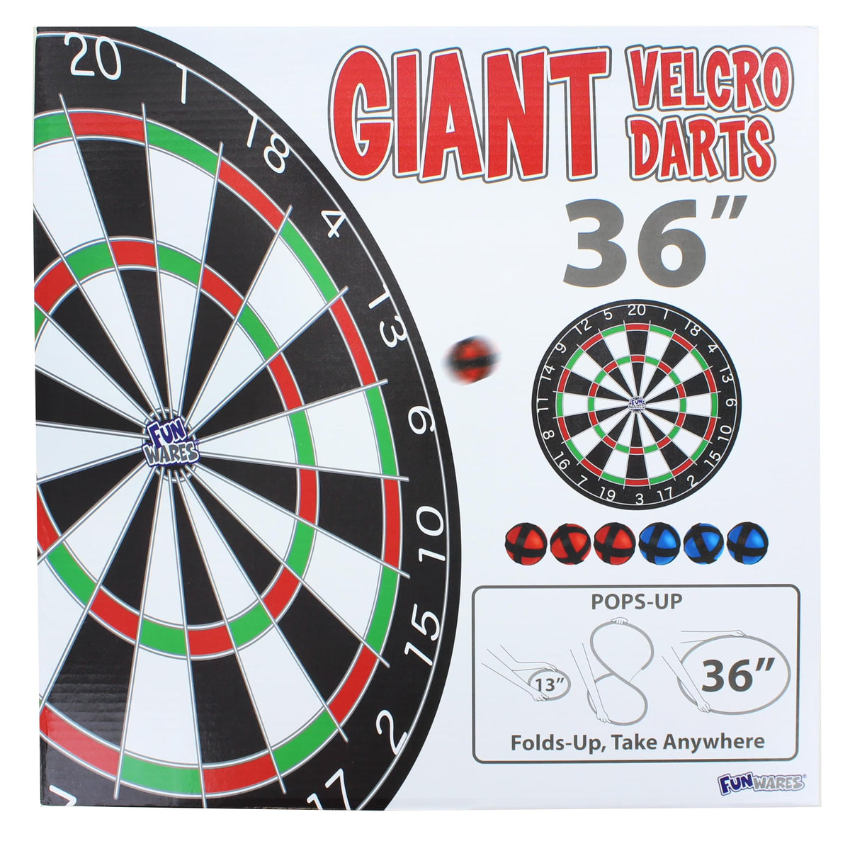 36 Inch Velcro Dartboard with 6 Balls E2248