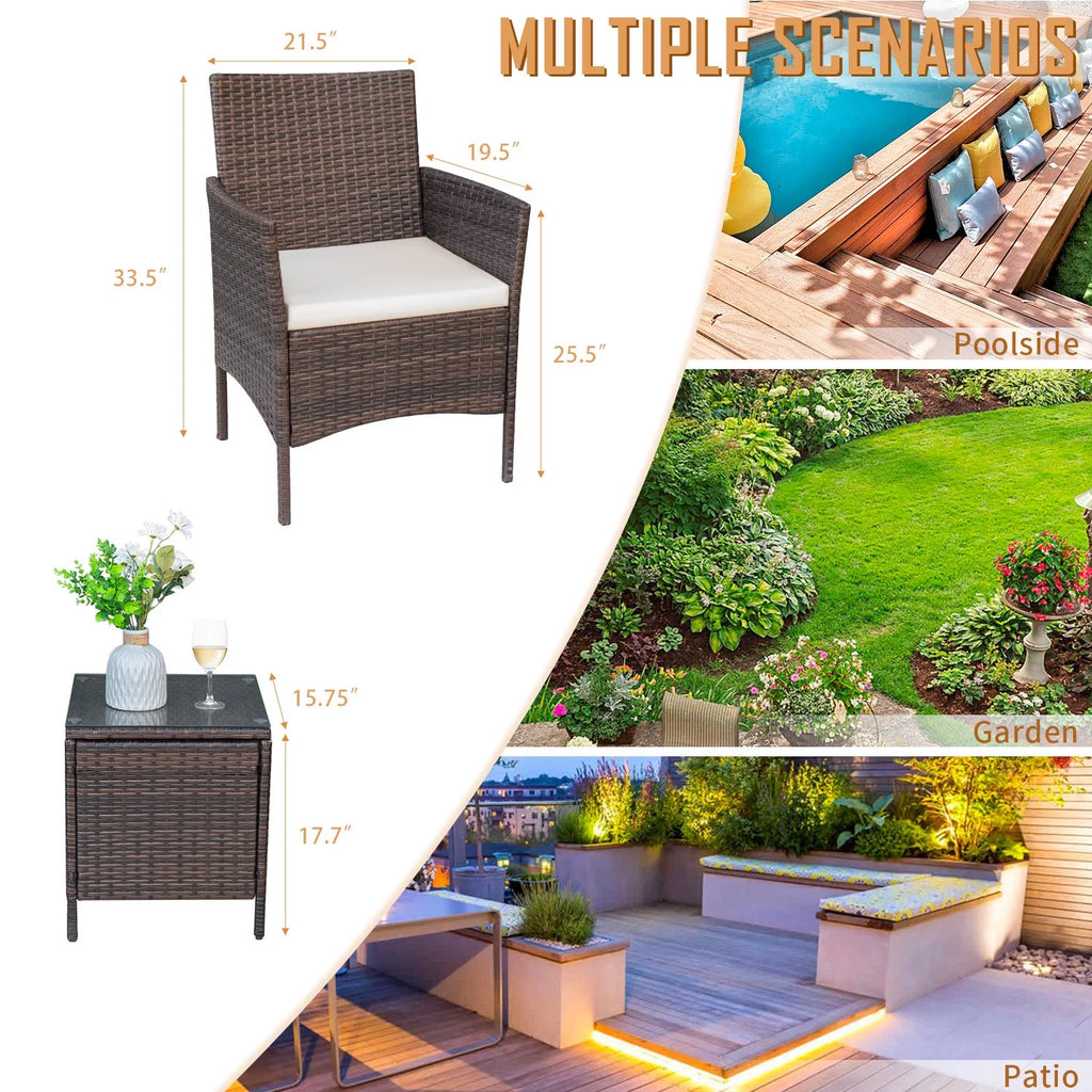 3 Piece Outdoor Conversation Set with Table G6712