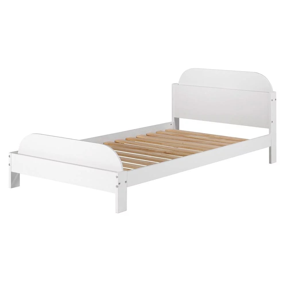 Solid Wood Twin Bookcase Bed - White Q71975