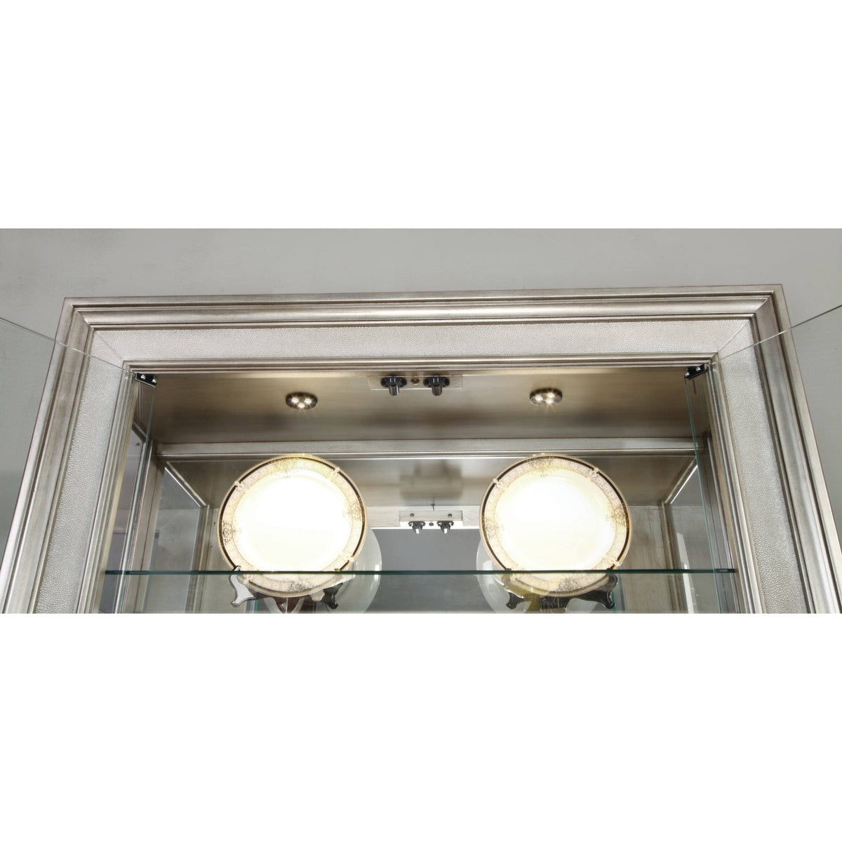 Metallic Platinum Curio Cabinet C725360