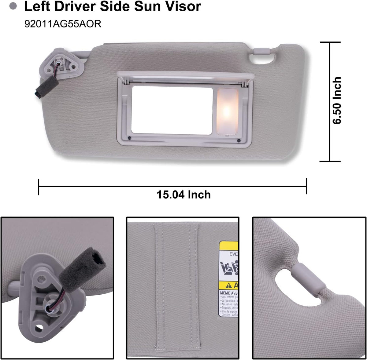 Grey Sun Visor Pack of 2 V3504