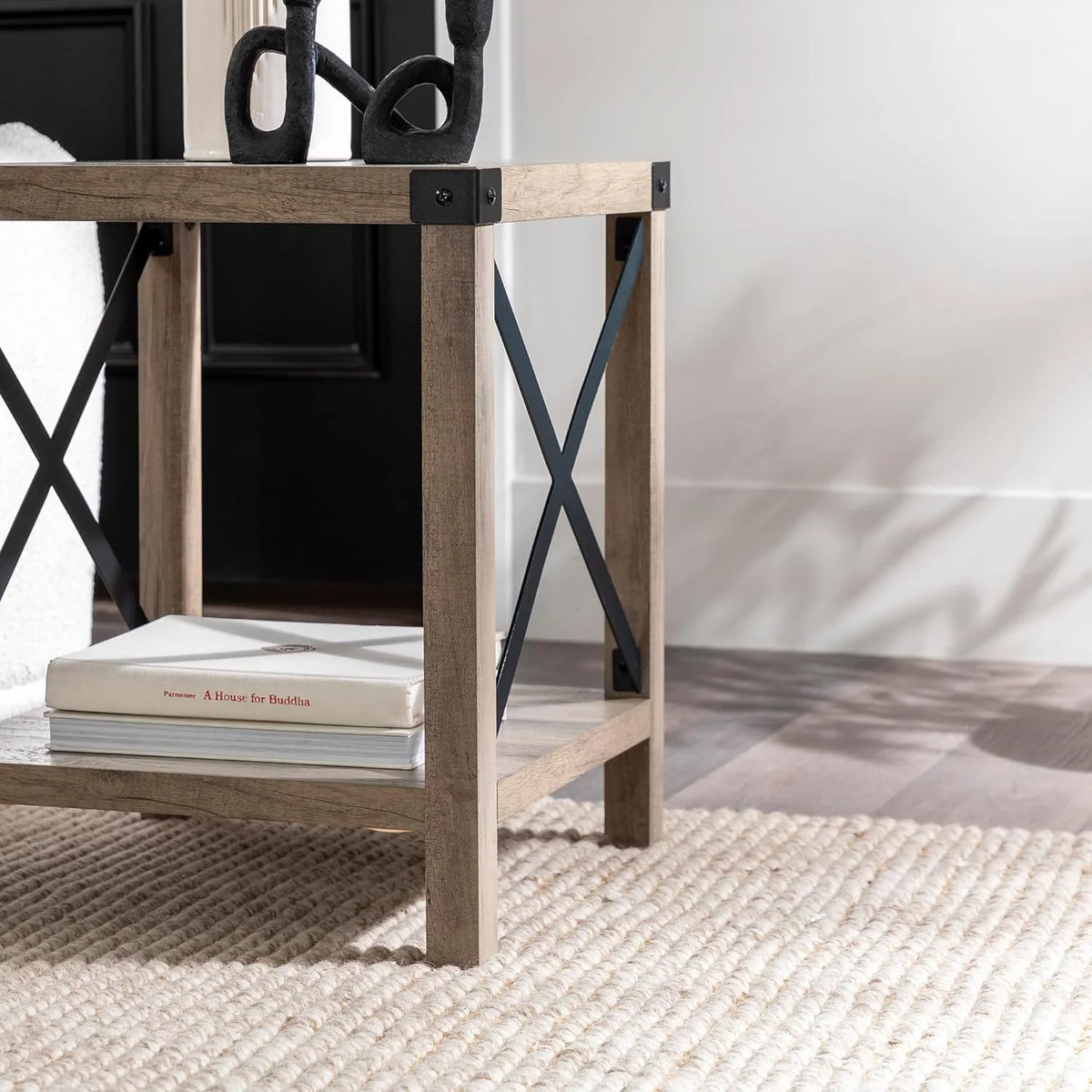 18 Inch Grey Wash Side Table M2258