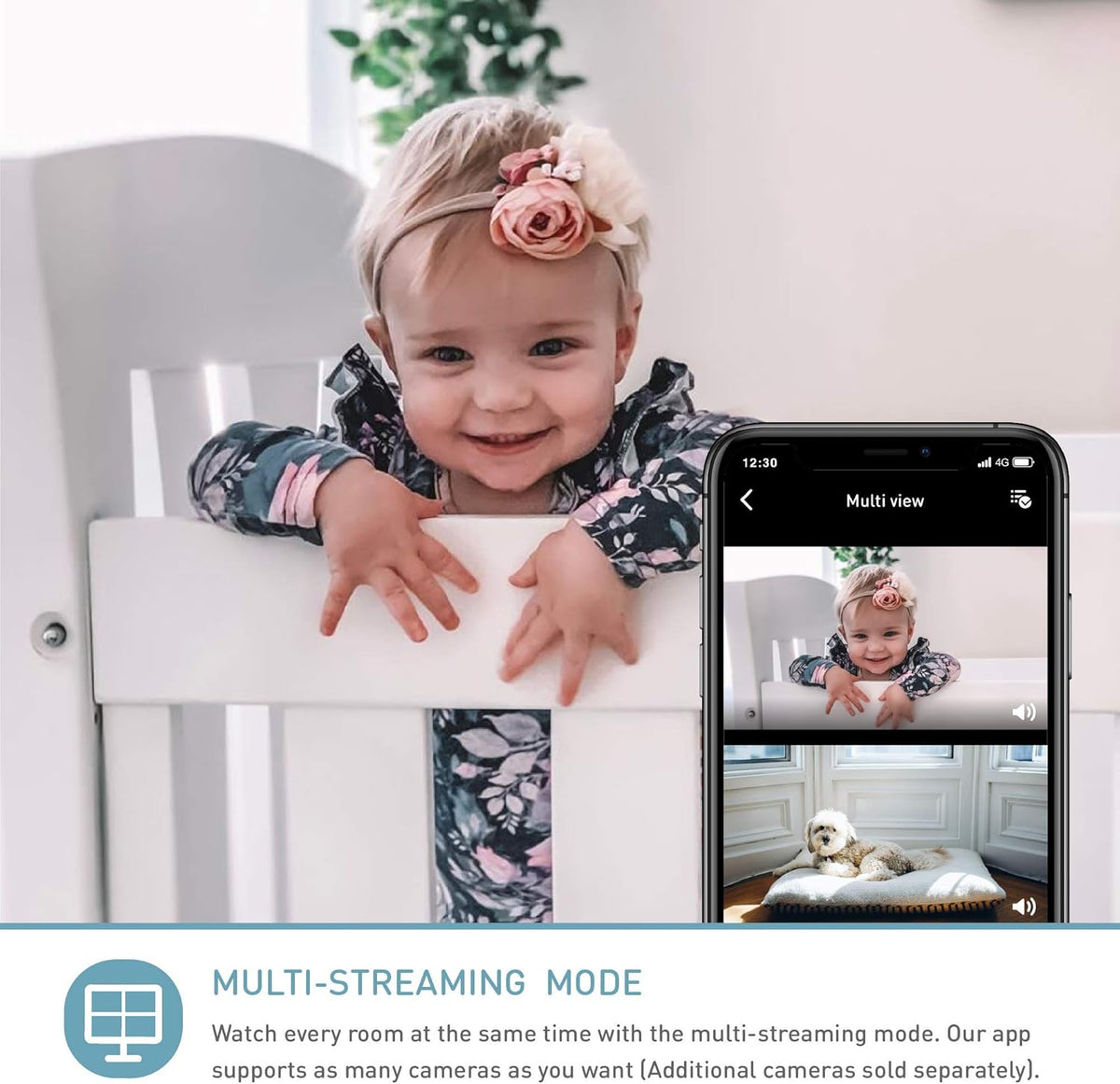 Smart WiFi Baby Monitor with True Crying Detection W54013