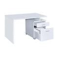 White Wooden Desk with Cabinet H24005