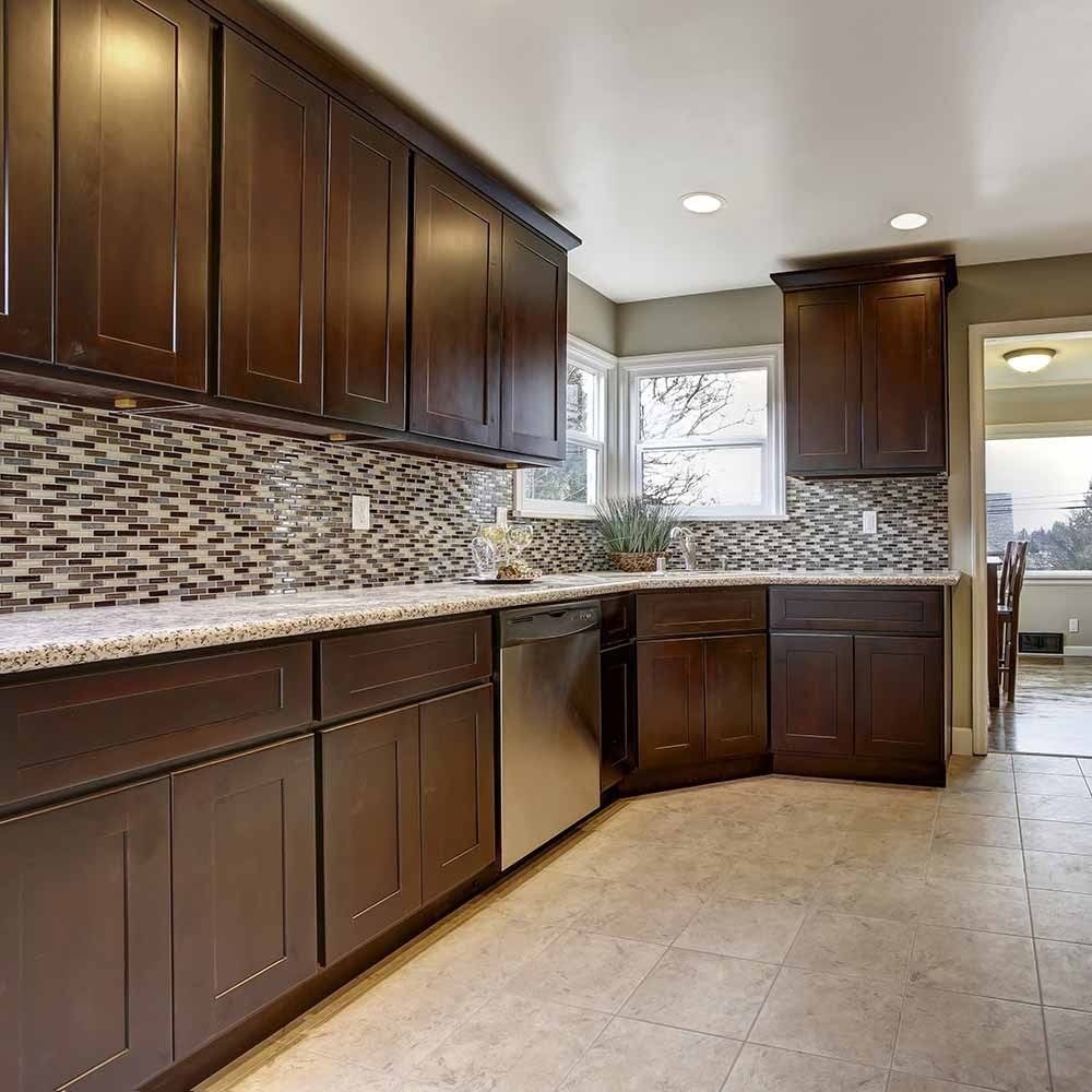 Espresso Double Door Kitchen Cabinet K9389