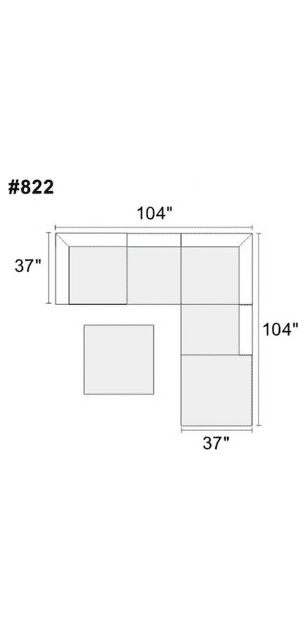 Grey Chenille Modular Sectional 6pc Set L44380