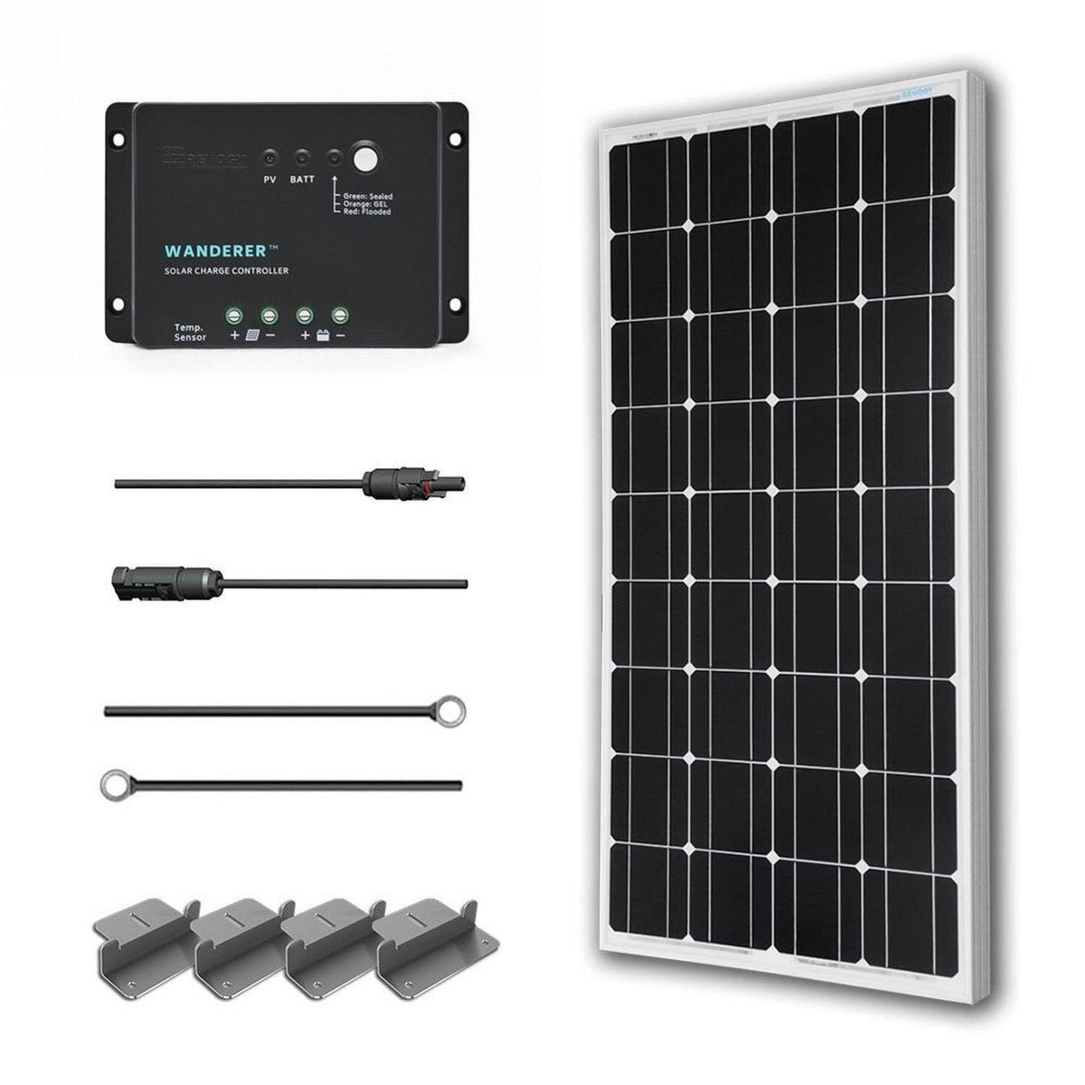100 Watts 12 Volts Monocrystalline Solar Starter Kit P79714