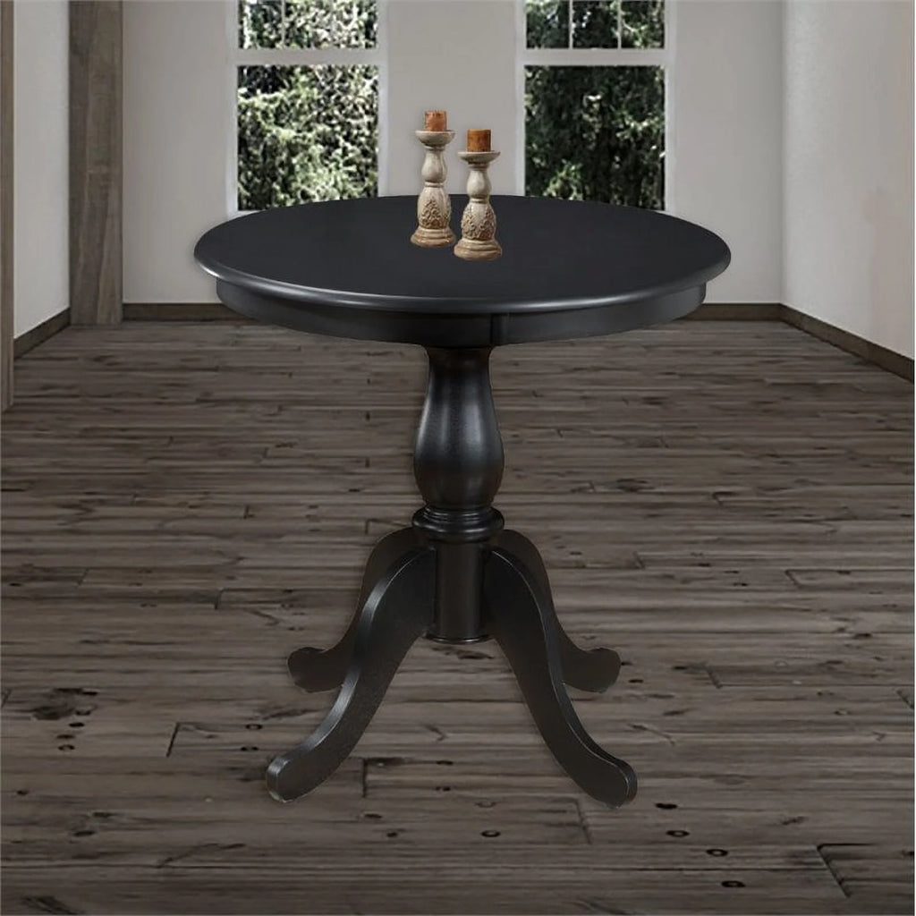 30" Round Pedestal Table in Antique Black C675