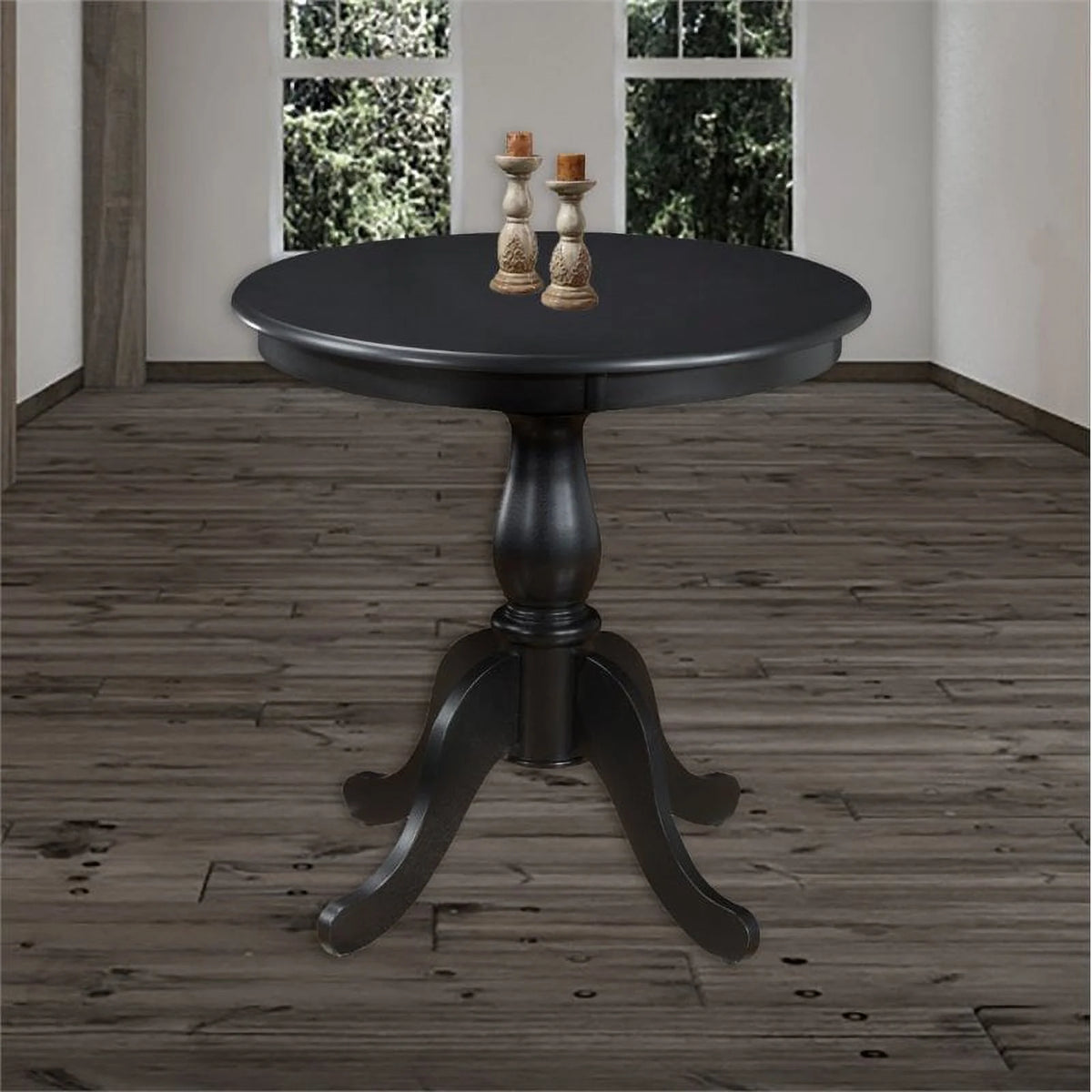 30" Round Pedestal Table in Antique Black C675