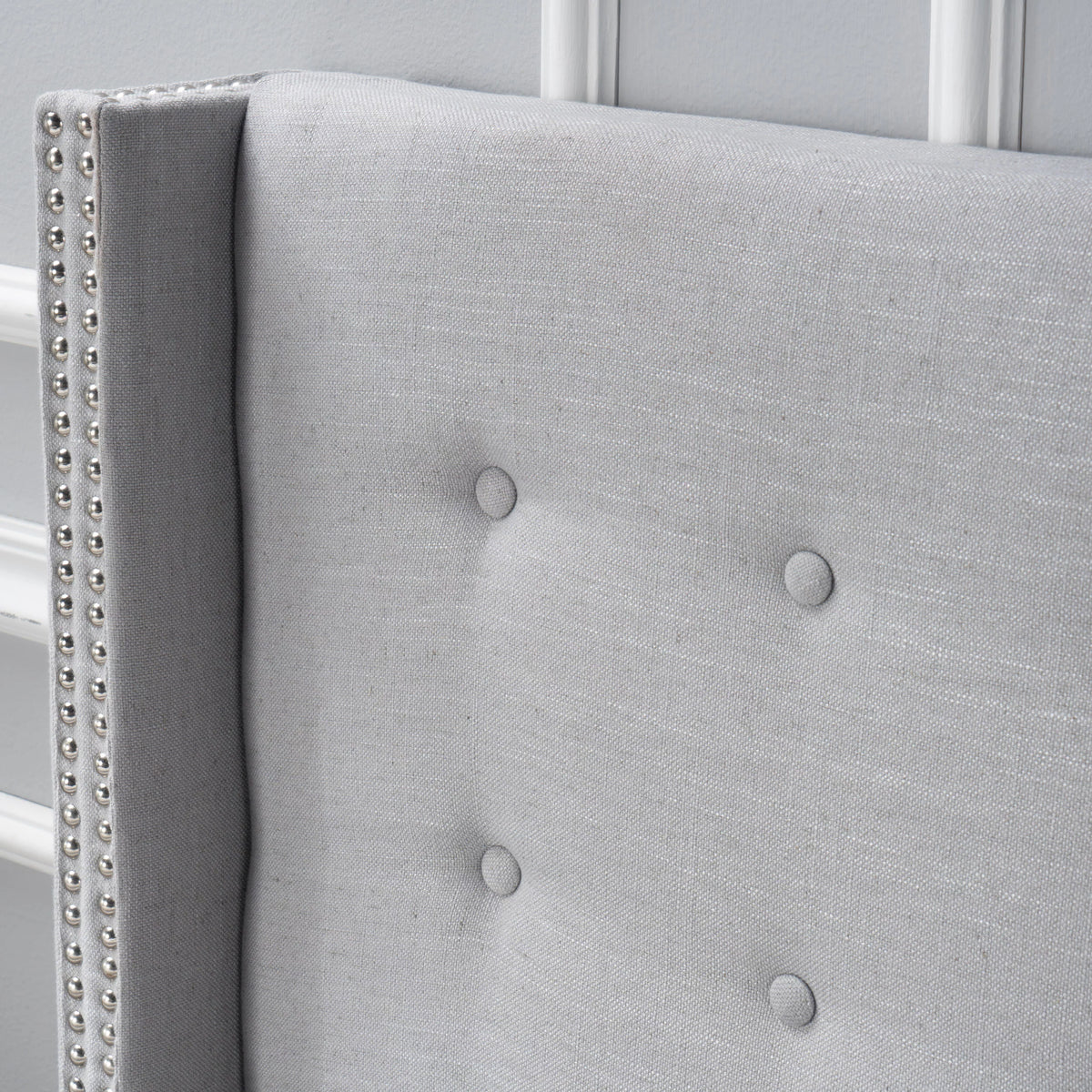 Light Grey Fabric Full/ Queen Headboard U693963