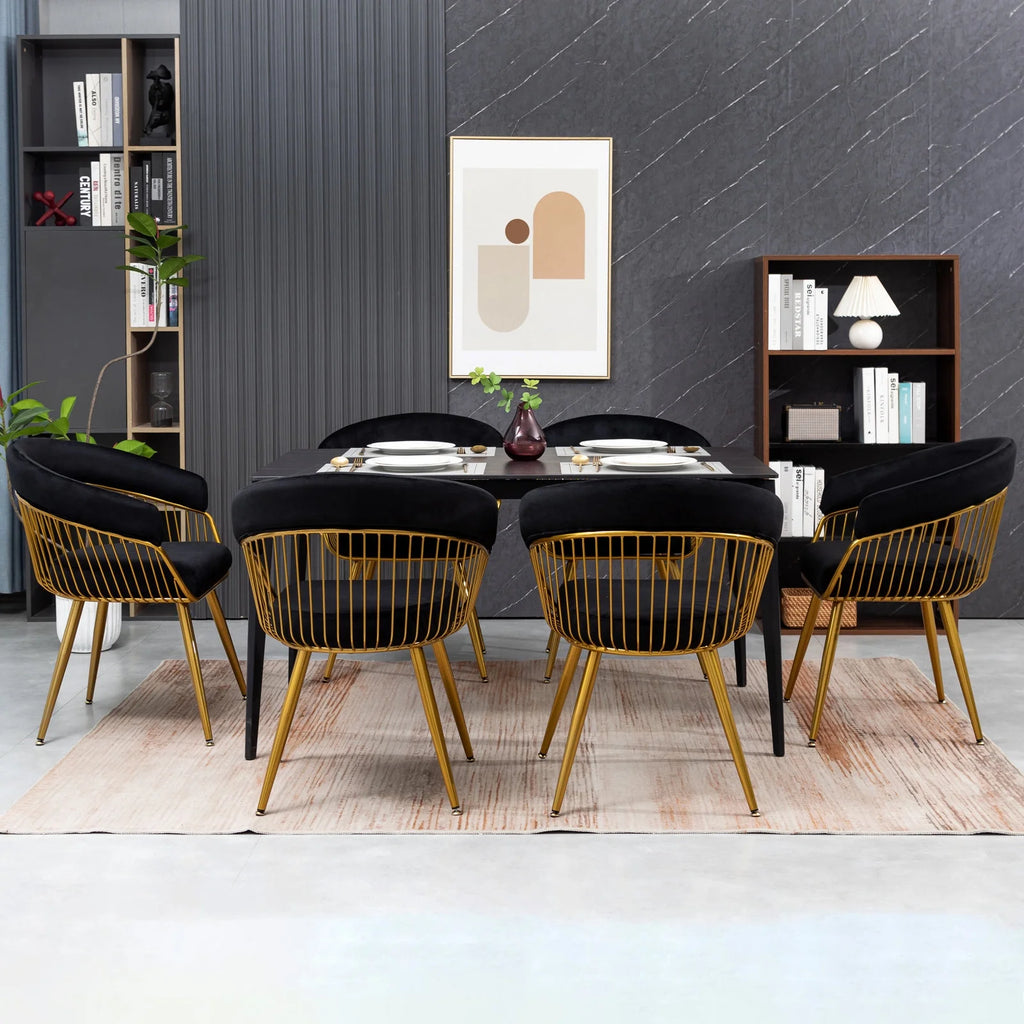 Set of 2 Black Velvet Dining Chairs G460869