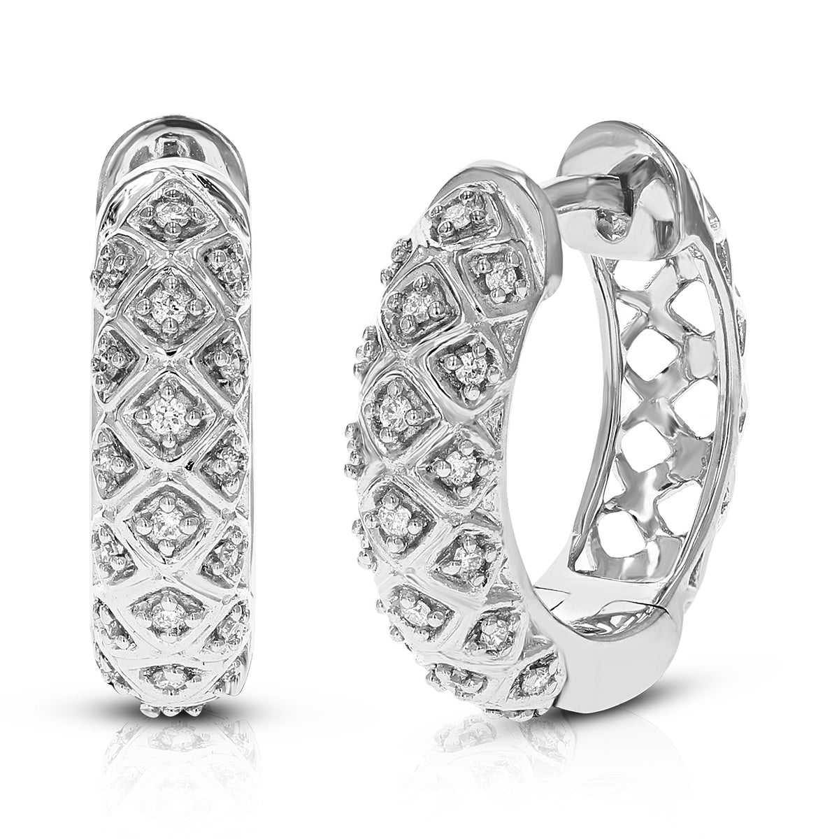 1/6 CTTW Lab Grown Diamond Hoop Earrings 925 Sterling Silver K167