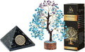 Turquoise Amethyst Crystal Tree, Black Tourmaline Pyramid, Natural Raw Amethyst Gemstone Tree X635989