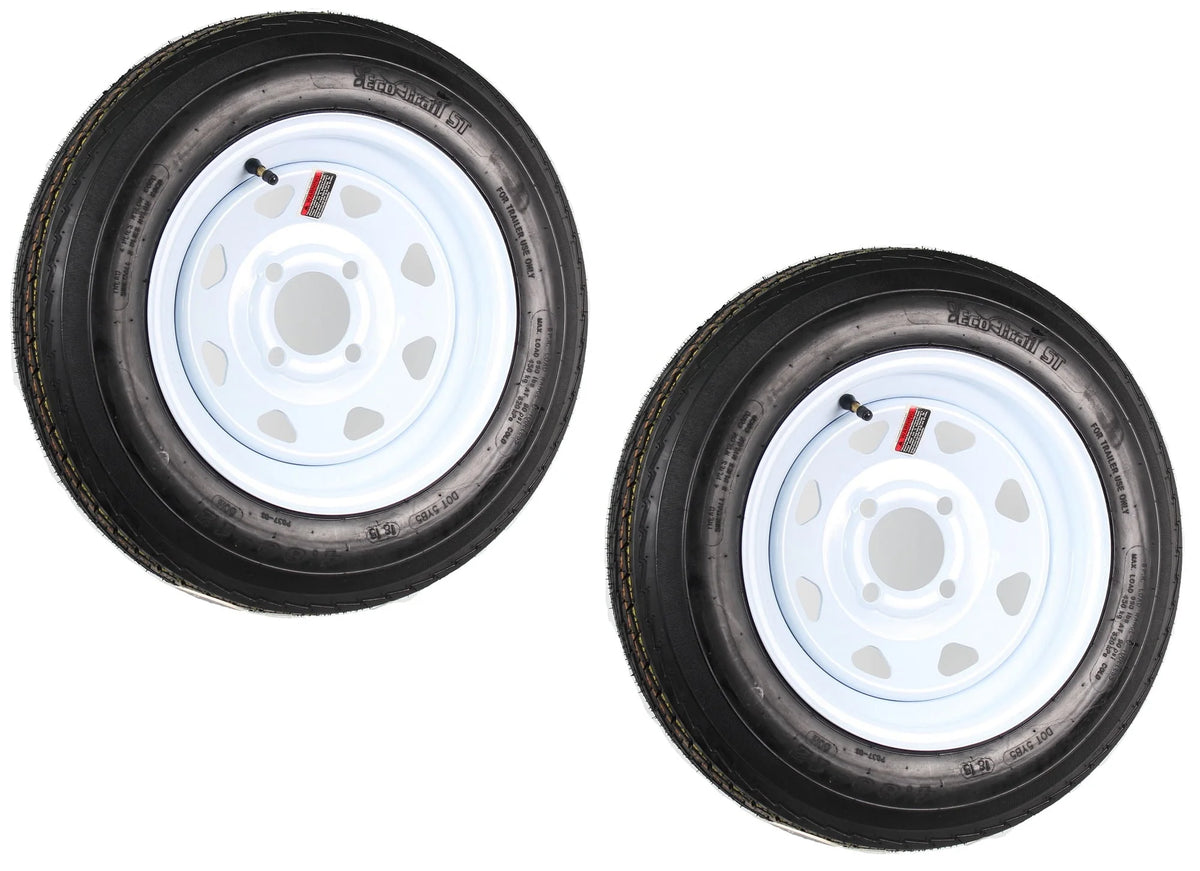 2-Pack Trailer Tire On Rim 4.80-12 12 in. Load C 4 Lug White Spoke Wheel S23778