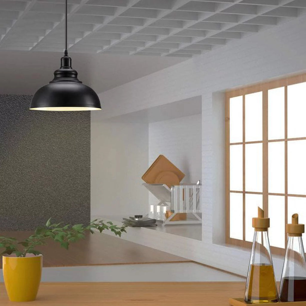 Plug in Barn Pendant Light with Cord Hanging Dome Light Fixture V29546